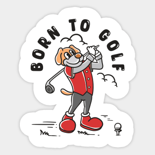 Dog playing golf Sticker